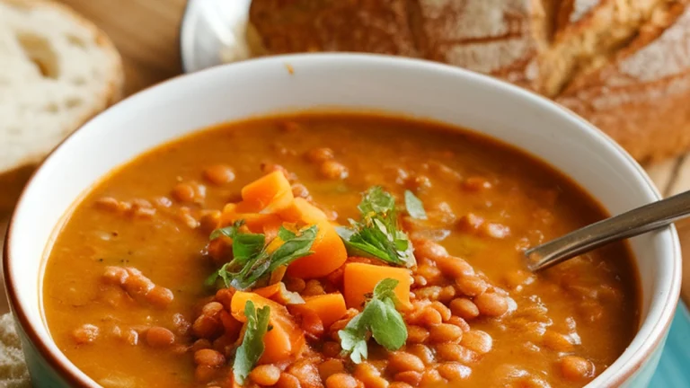 Spiced Red Lentil and Carrot Soup - Featured