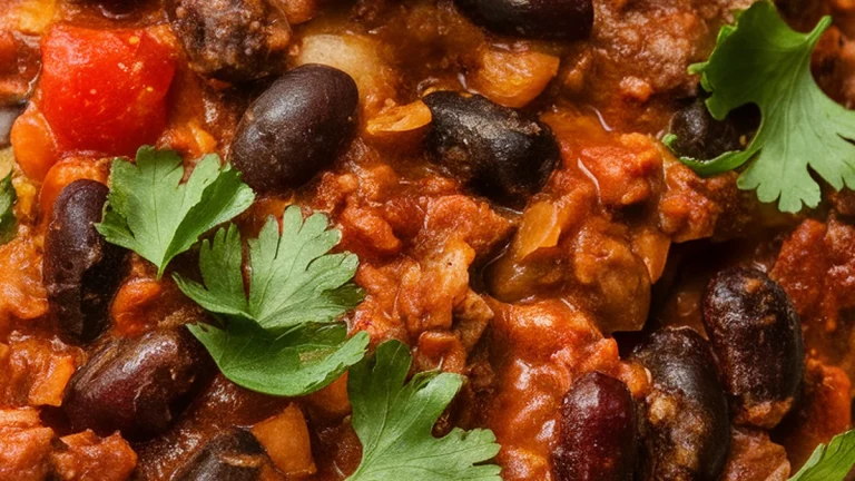 Spicy Black Bean and Beef Chili - Featured