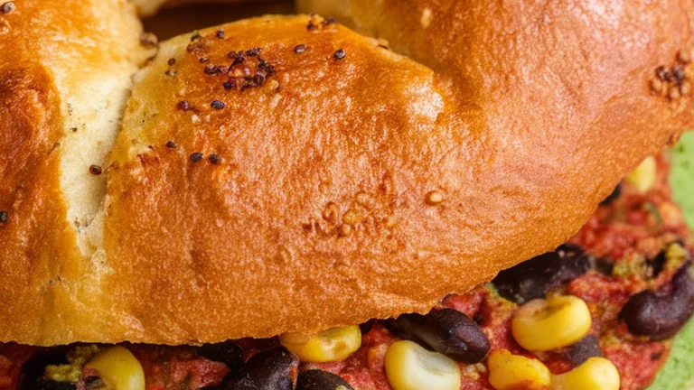 Spicy Black Bean and Corn Bagel - Featured