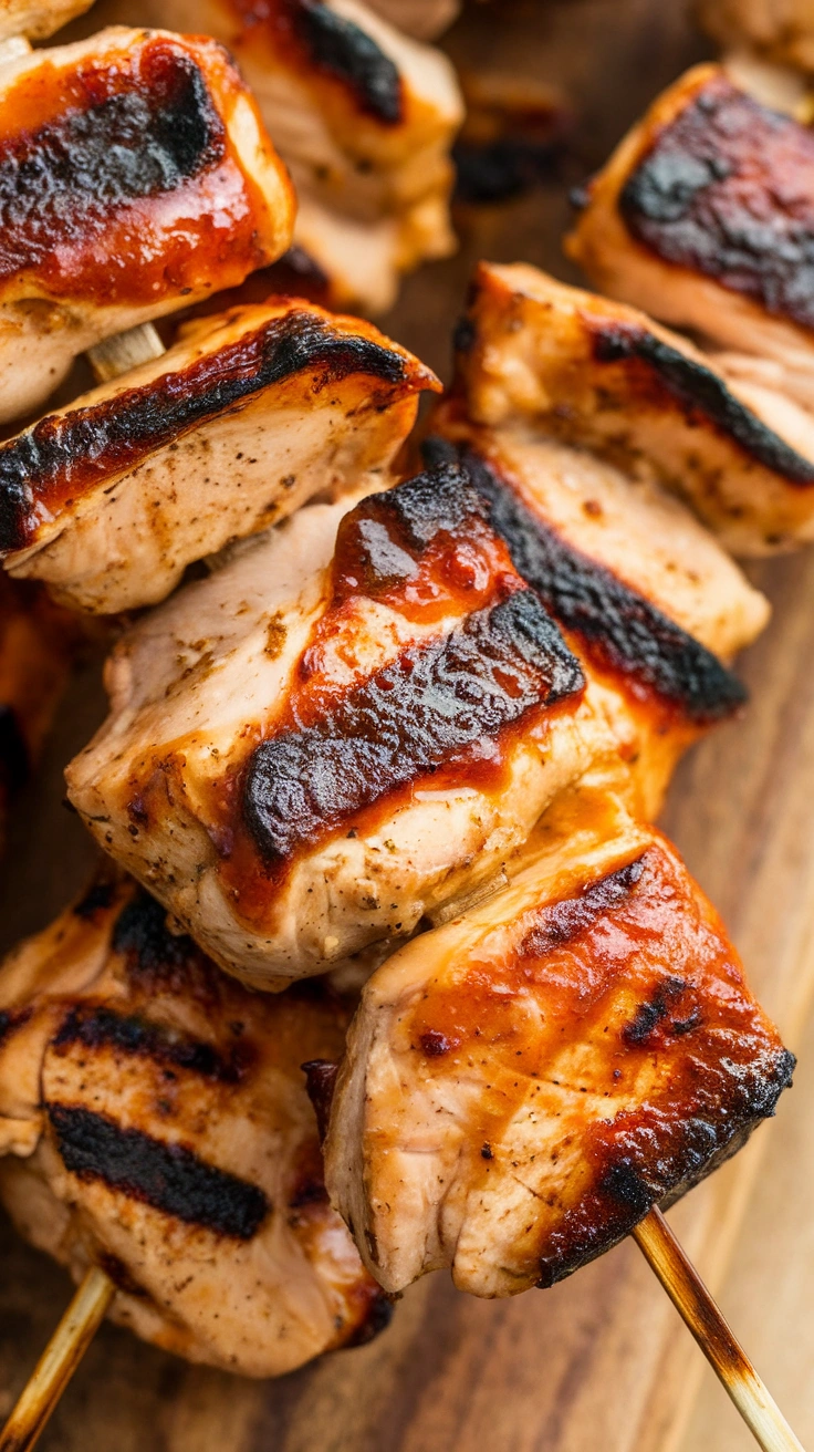 Spicy Chipotle BBQ Chicken Skewers