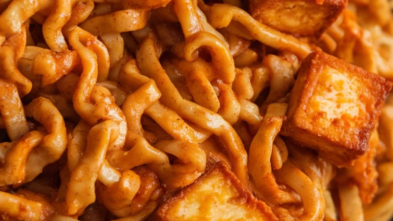 Spicy Peanut Noodles with Crispy Tofu - Featured