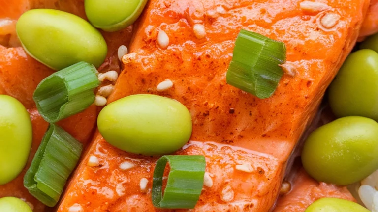 Spicy Salmon and Edamame Rice Bowl - Featured