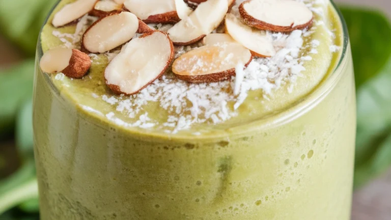 Spinach and Avocado Green Smoothie - Featured