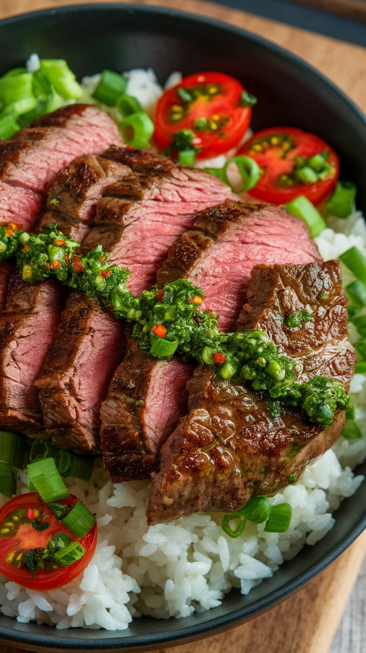 Steak and Chimichurri Rice Bowl