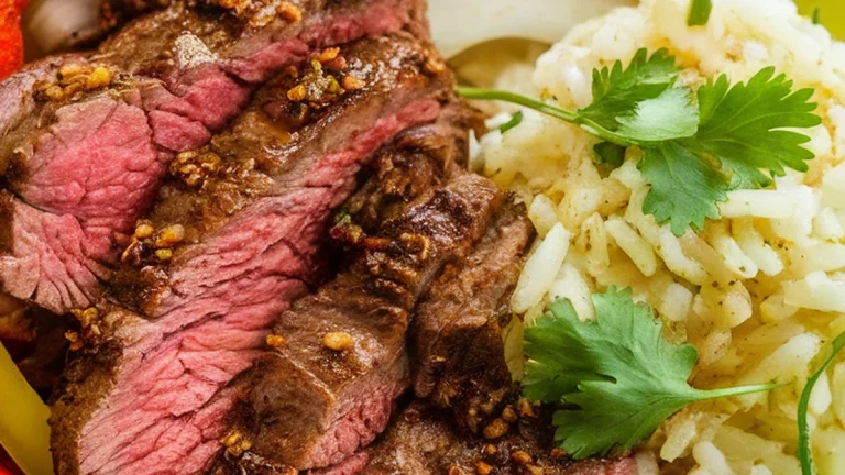 Steak Fajita Bowl with Lime Rice - Featured