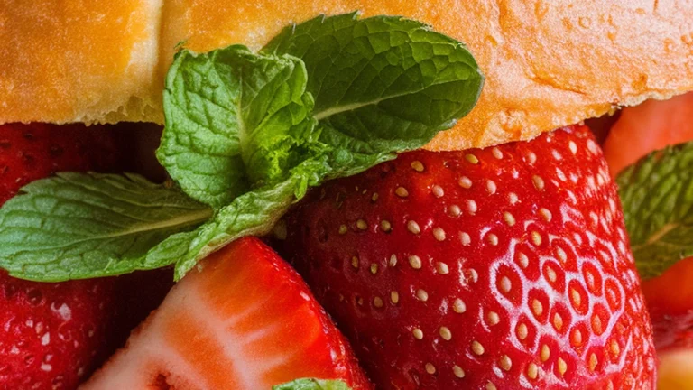 Strawberry and Mint Bruschetta Bagel - Featured