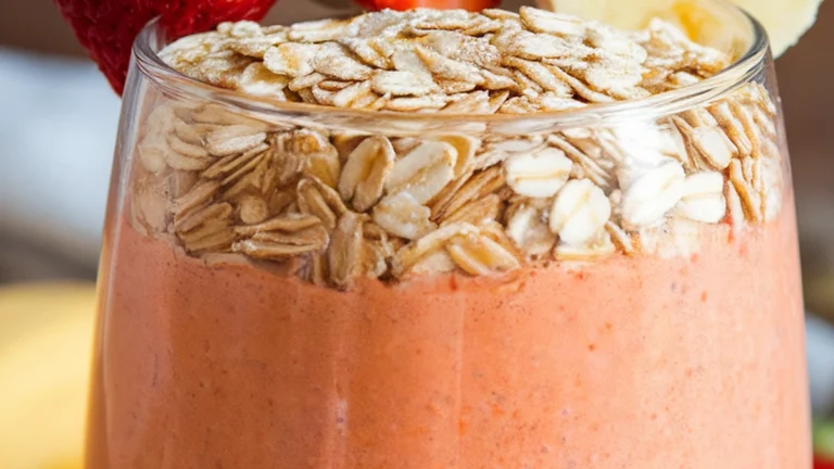 Strawberry Banana Oat Smoothie - Featured