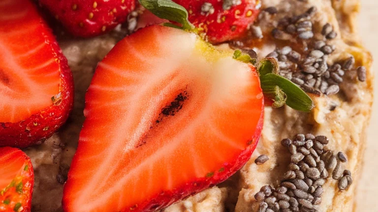 Strawberry Chia Seed Baked Oatmeal - Featured