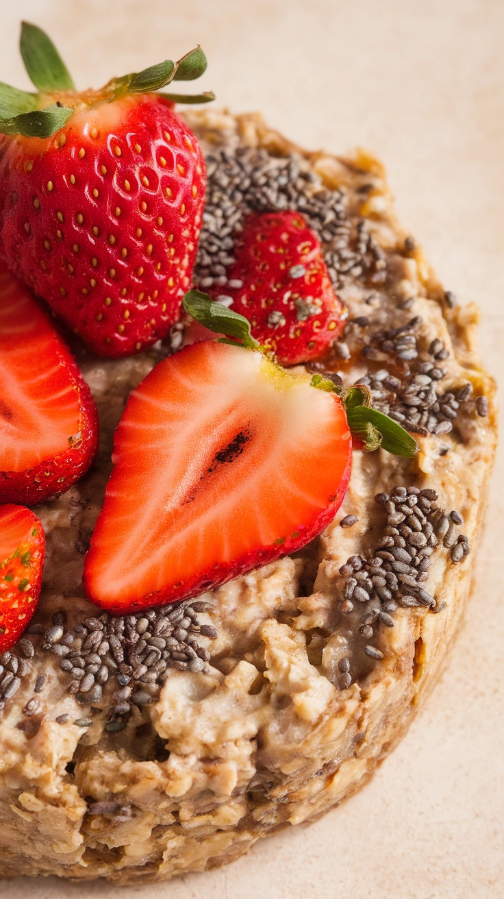 Strawberry Chia Seed Baked Oatmeal