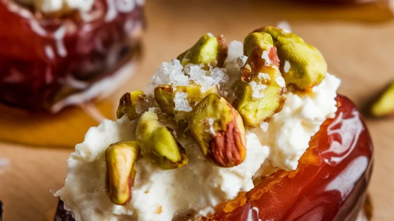 Stuffed Dates with Goat Cheese and Pistachios - Featured