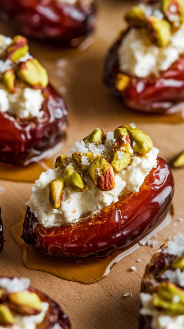 Stuffed Dates with Goat Cheese and Pistachios