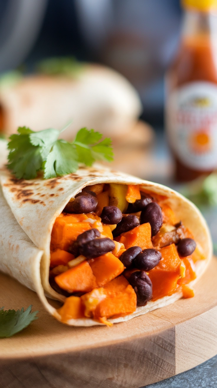 Sweet Potato and Black Bean Breakfast Burritos