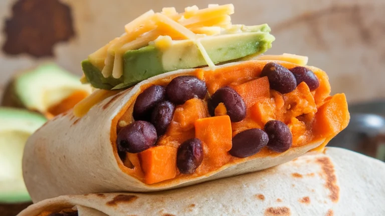Sweet Potato and Black Bean Breakfast Burritos - Featured