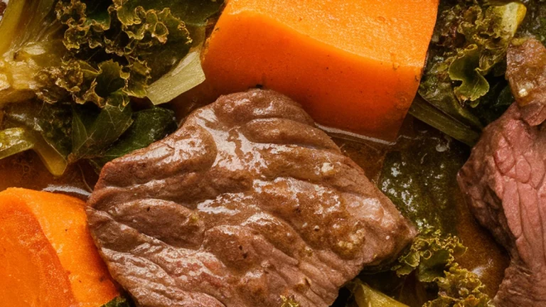 Sweet Potato and Kale Beef Stew - Featured