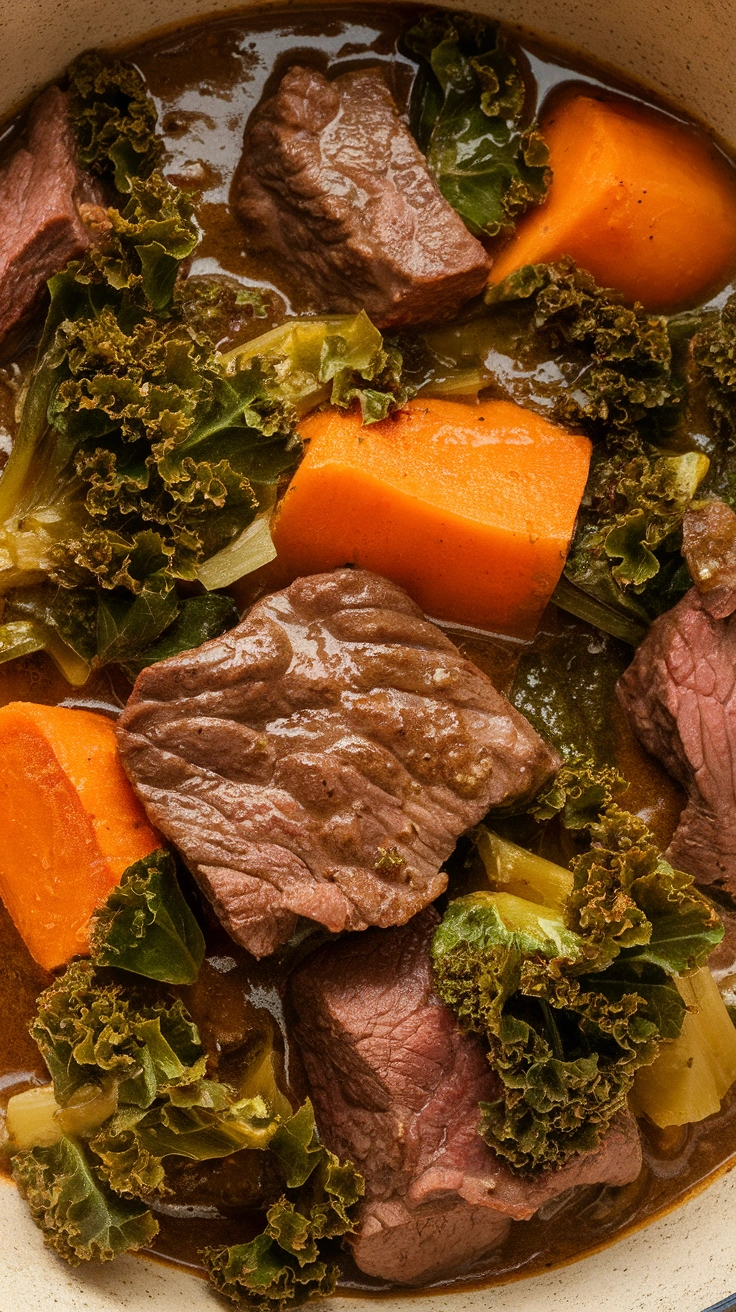 Sweet Potato and Kale Beef Stew