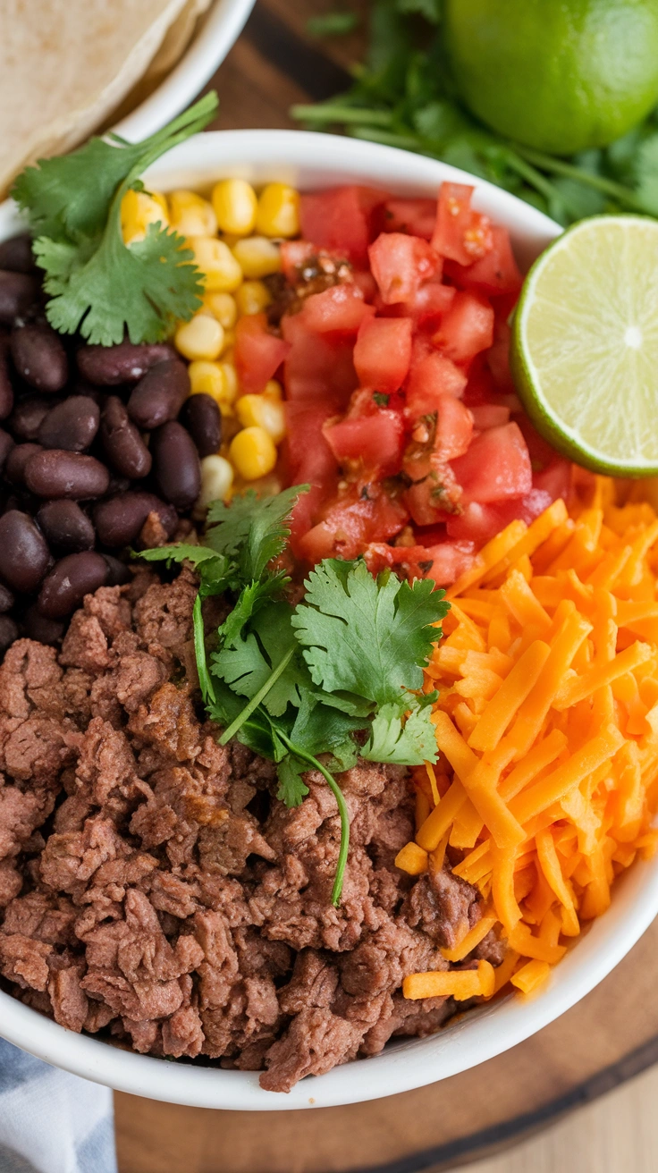 Tex-Mex Lean Ground Beef Burrito Bowl