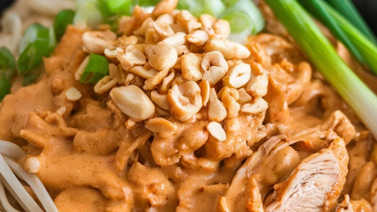 Thai Peanut Chicken Noodle Bowl - Featured