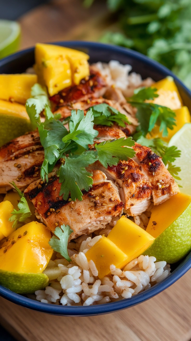 Tropical Mango and Chicken Burrito Bowl