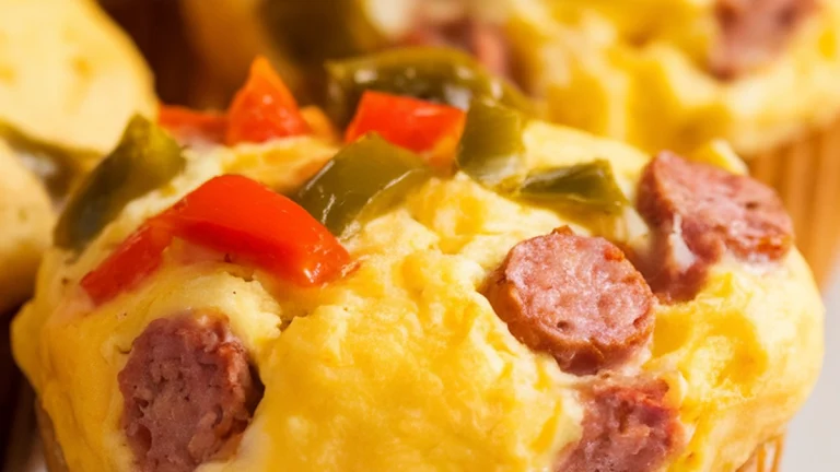 Turkey Sausage and Bell Pepper Egg Muffins - Featured