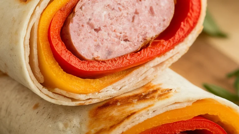 Turkey Sausage and Bell Pepper Wraps - Featured