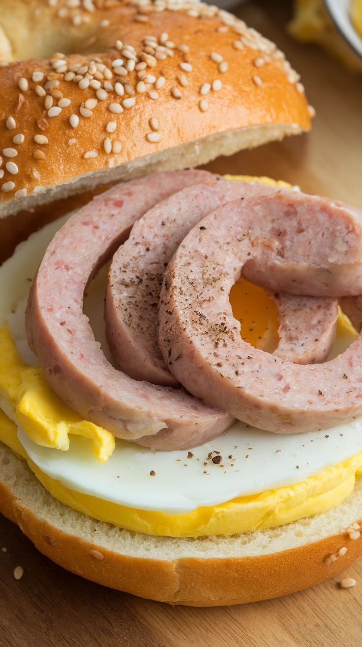 Turkey Sausage and Egg White Bagel