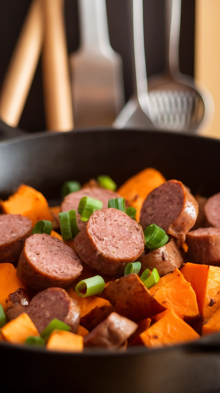 Turkey Sausage and Sweet Potato Hash