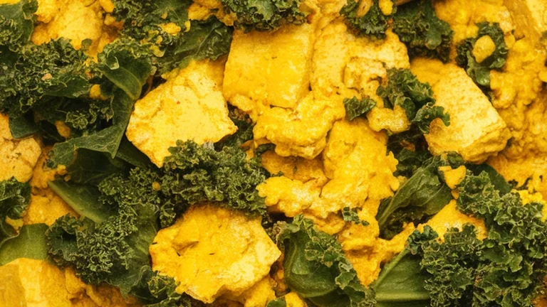 Turmeric Tofu Scramble with Kale - Featured