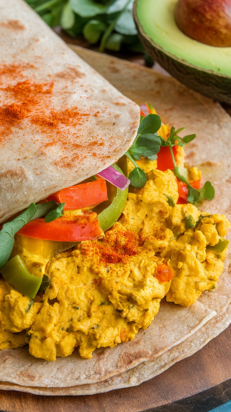 Turmeric Tofu Scramble Wraps