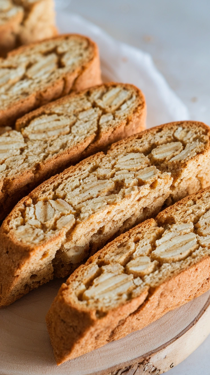 Vanilla Bean Banana Oat Biscotti