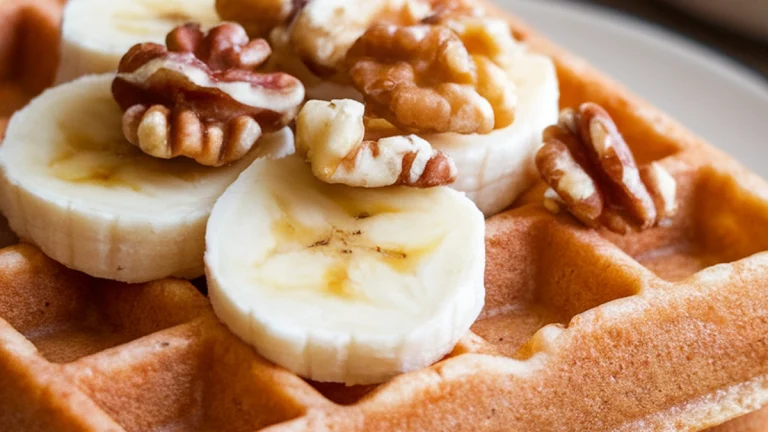 Whole Grain Banana Belgian Waffles - Featured