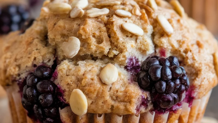 Whole Wheat Blackberry Yogurt Muffins - Featured