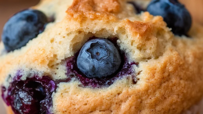 Whole Wheat Honey Blueberry Muffins - Featured