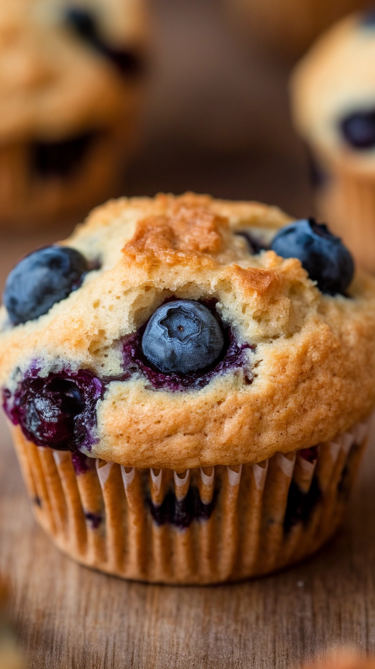 Whole Wheat Honey Blueberry Muffins