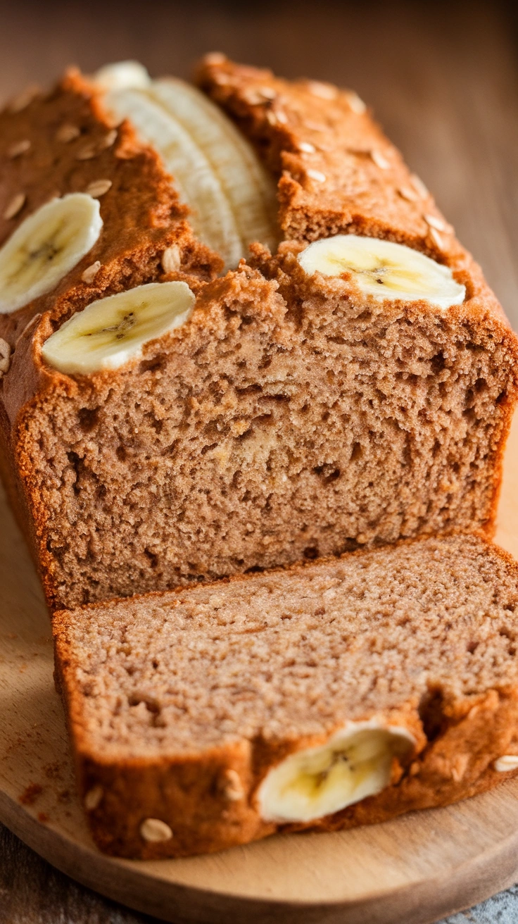 Whole Wheat Oatmeal Banana Bread