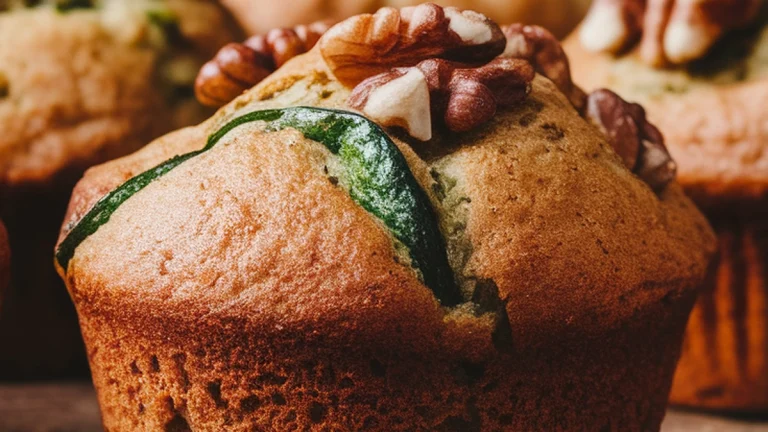 Whole Wheat Zucchini Walnut Muffins - Featured