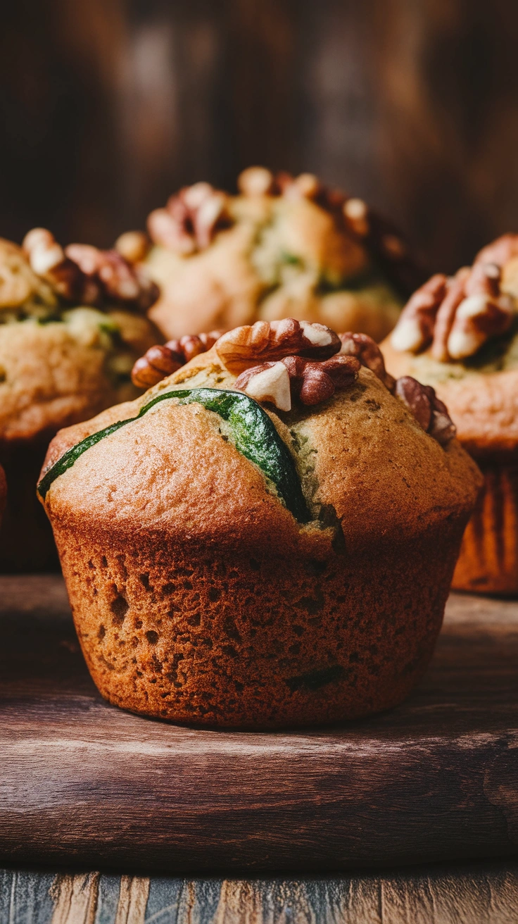 Whole Wheat Zucchini Walnut Muffins