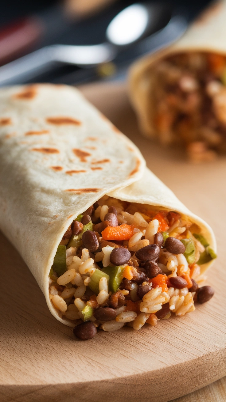 Zesty Lentil and Brown Rice Burritos