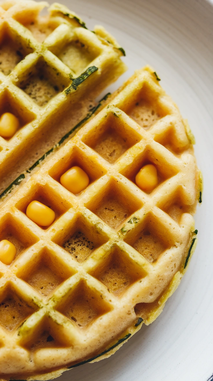 Zucchini and Corn Savory Waffles
