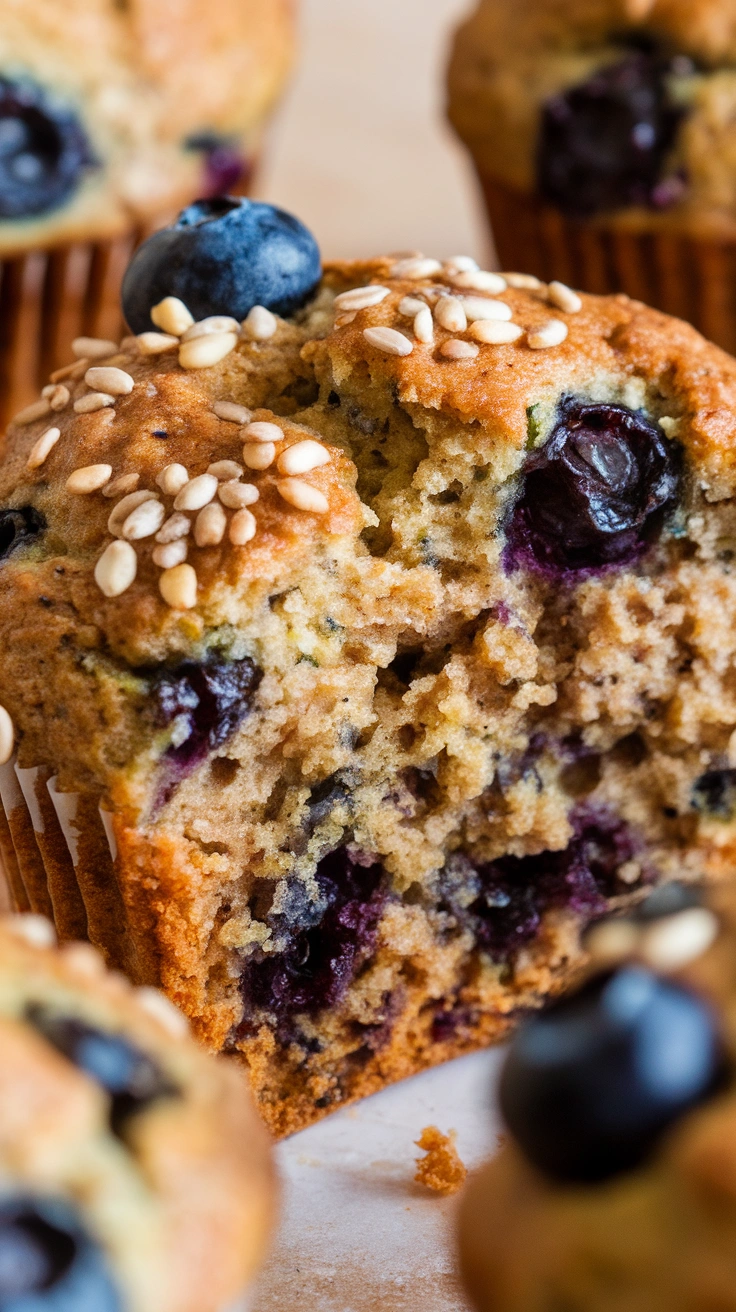 Zucchini Blueberry Spelt Muffins