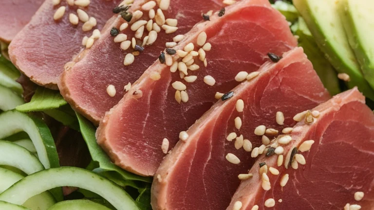 Ahi Tuna Salad with Sesame Ginger Dressing - Featured