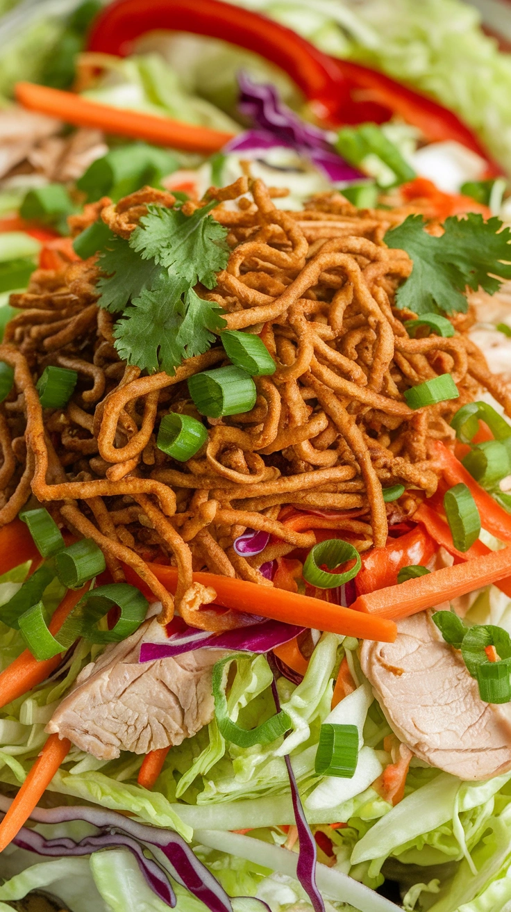Crunchy Asian Chicken Salad with Sesame Dressing