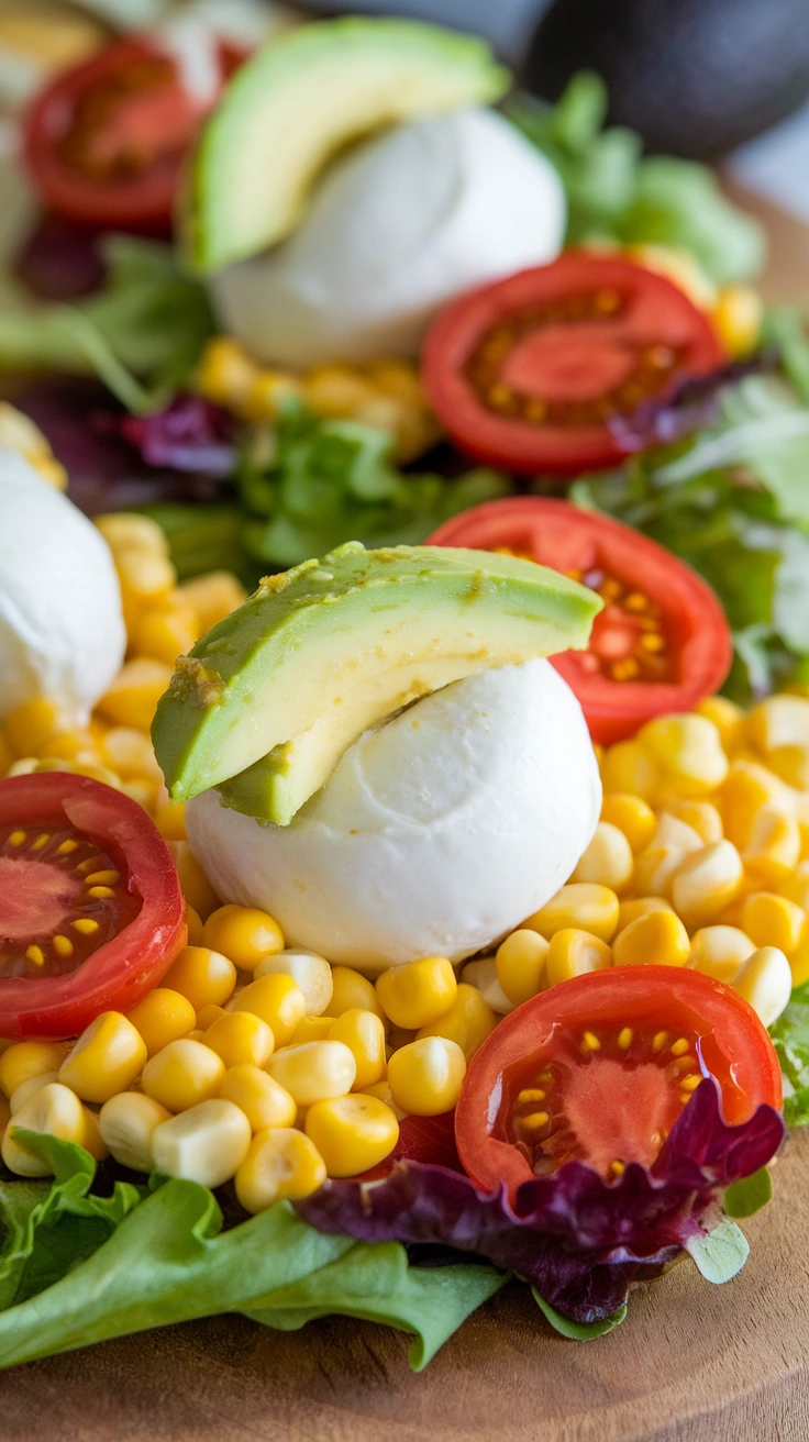 Avocado Corn Caprese Salad