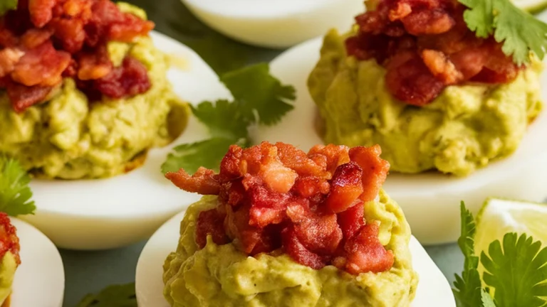 Bacon Avocado Deviled Eggs - Featured