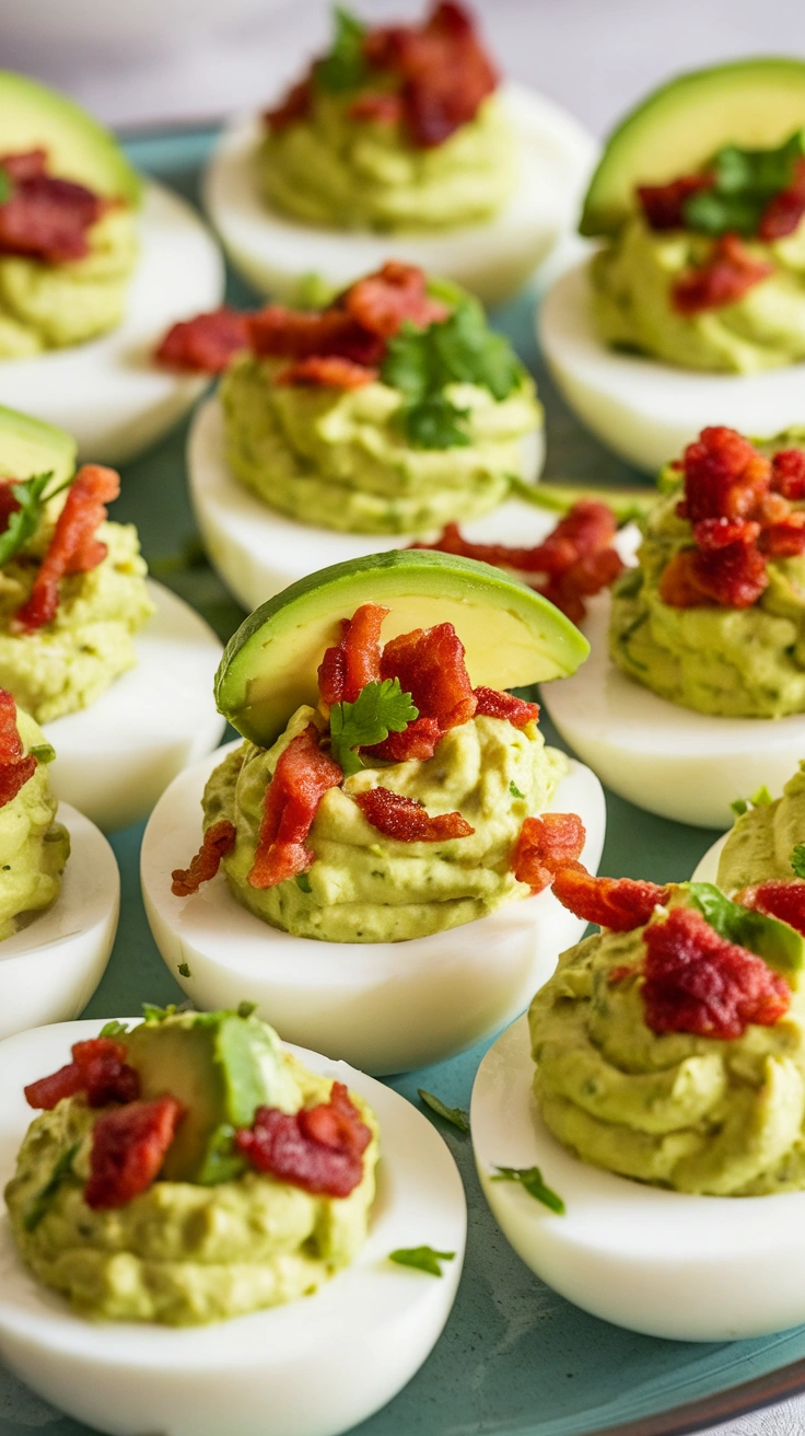 Creamy Avocado Deviled Eggs