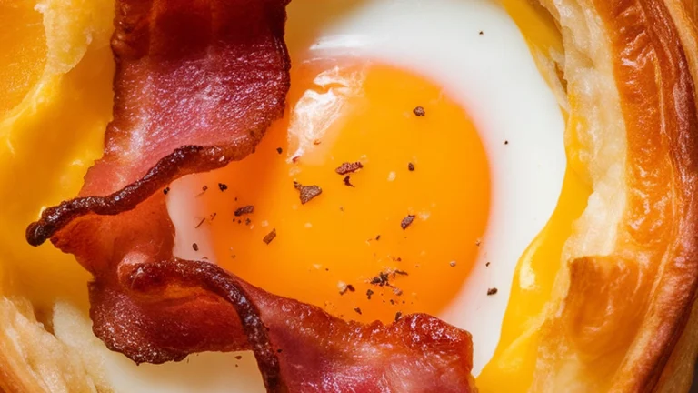 Bacon, Egg, and Cheese Breakfast Puff Pastry Cups - Featured