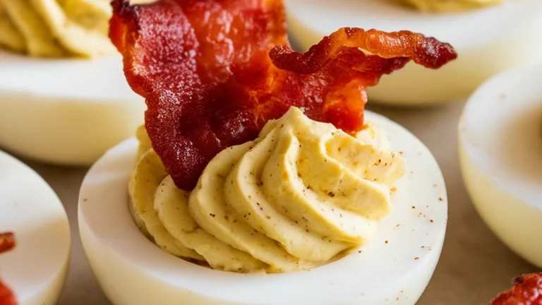 Bacon Horseradish Deviled Eggs - Featured