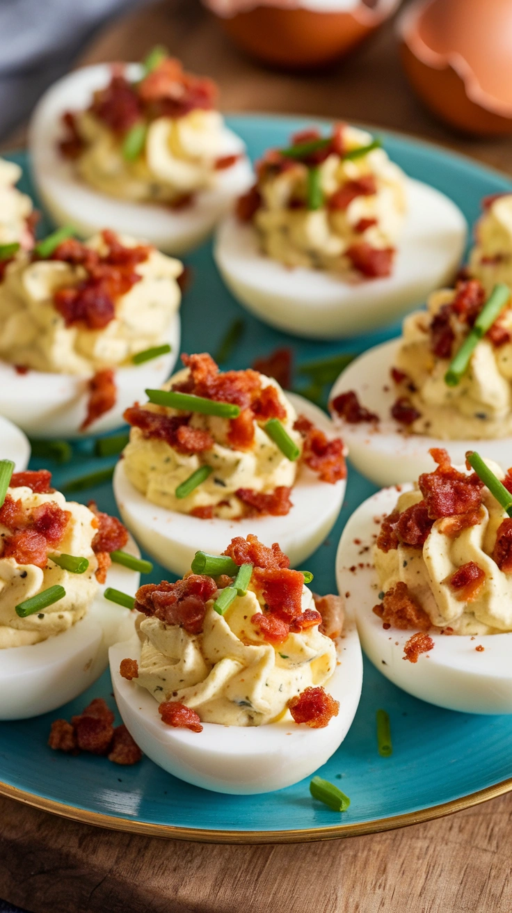 Turkey Bacon Ranch Deviled Eggs