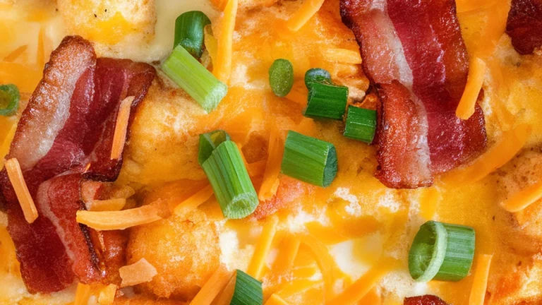 Bacon Tater Tot Breakfast Casserole - Featured