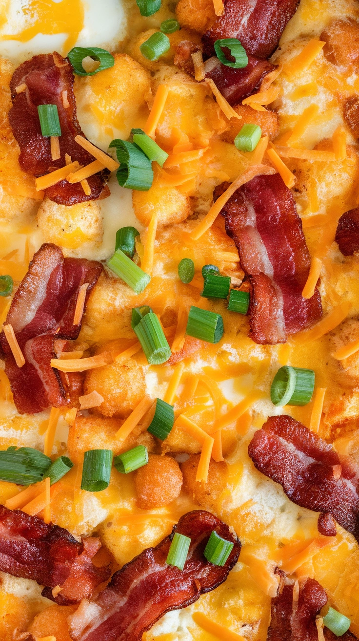Turkey Bacon Tater Tot Breakfast Casserole