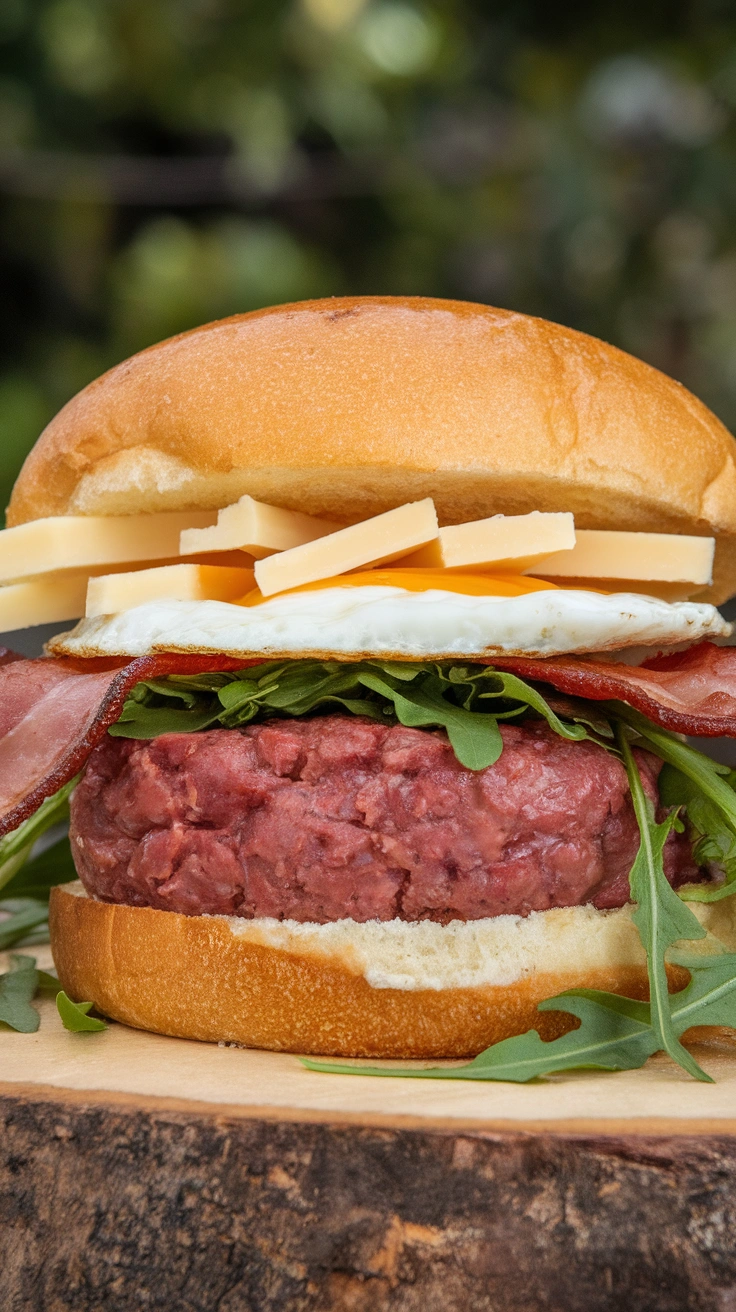 Fried Egg Breakfast Burger